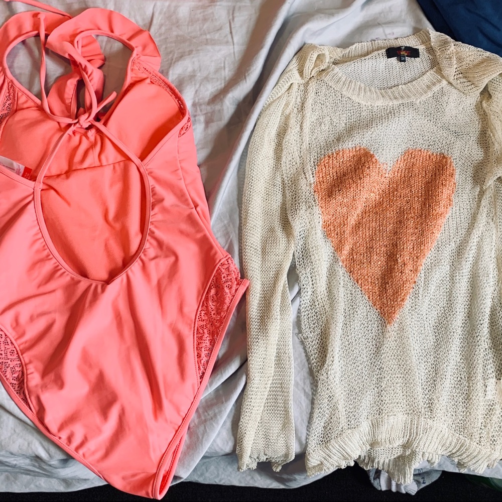 Swimsuit and cover shirt